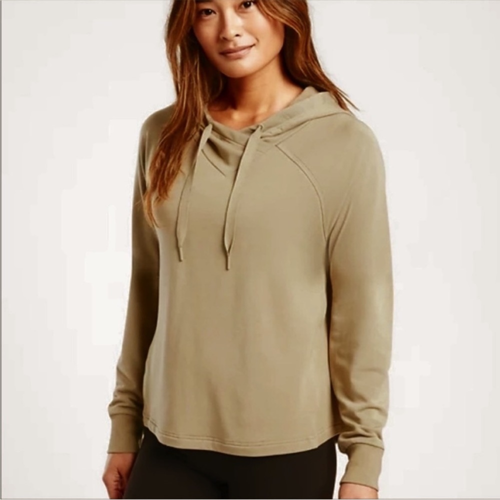 Light Olive Hooded Long-Sleeve Women's Top